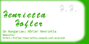 henrietta hofler business card